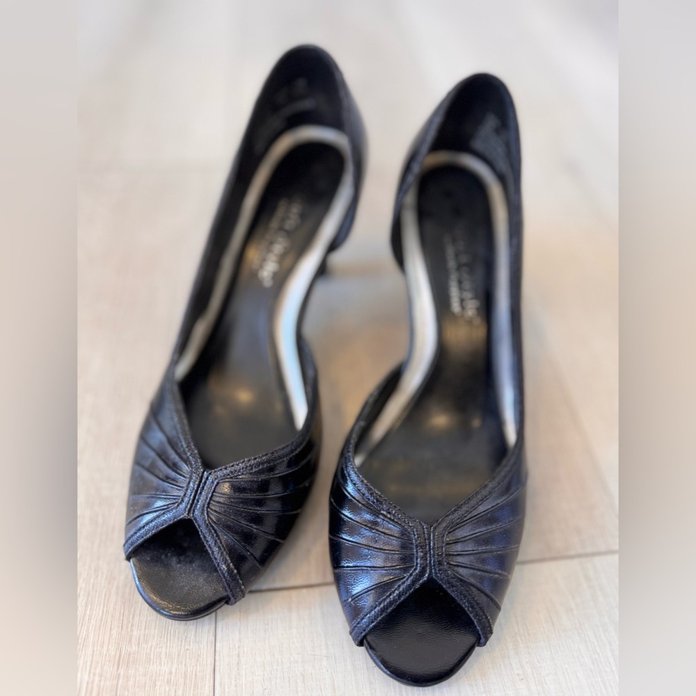Soft Style Black Peep-Toe Heels